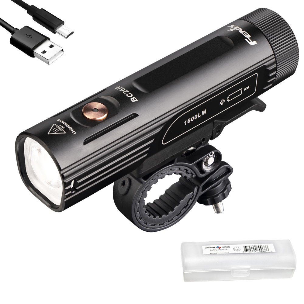 Fenix BC26R USB-C Rechargeable Bike Light,1600 Lumens Super Bright with LumenTac Organizer