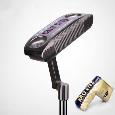 Golf Putter MO Eyes Right Hand Authentic Driver Men's Golf Club Blue/Gold Putters with Line of Sight Large Grip 34'' Golf Putter Rod (Gray)