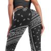 Wxkllsom Black Bandanas Leggings for Women High Waisted Butt Lifting Yoga Pants view 2