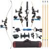 60" Bowfishing Kits with Reel Recurve Bow for Adults Aluminium Bow Riser 6Pcs Mechanical Barb Fishing Arrows 6Pcs Carbon Arrows 30lbs-60lbs Hunting Bow for Fishing Archery Practice (60 lbs) view 1