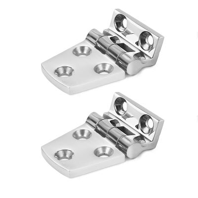 AMYSPORTS Heavy Duty Boat Hinge Hardware Deck Stainless Steel Mirror Polished Marine Hinge Hatch Offset Short Side SUS316 1.51 x 2.12 inch 2pcs