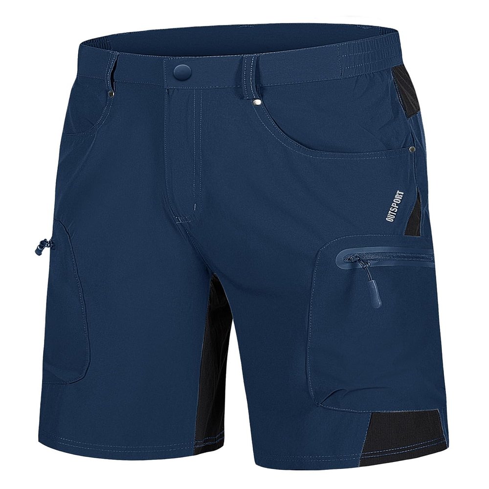 TACVASEN Golf Shorts Men Waterproof Quick Dry Outdoor Cargo Hiking 10" Inseam Stretch Casual Summer Royal Blue Shorts with Zipper Pockets