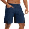 TACVASEN Golf Shorts Men Waterproof Quick Dry Outdoor Cargo Hiking 10" Inseam Stretch Casual Summer Royal Blue Shorts with Zipper Pockets view 2