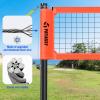 Patiassy Professional Outdoor Volleyball Net System with Adjustable Aluminum Poles, Anti-Sag Winch, Steel Cable Topline, Tournament-Grade 32FT Net, Boundary Line & Heavy-Duty Carry Bag, Orange view 3