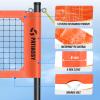 Patiassy Professional Outdoor Volleyball Net System with Adjustable Aluminum Poles, Anti-Sag Winch, Steel Cable Topline, Tournament-Grade 32FT Net, Boundary Line & Heavy-Duty Carry Bag, Orange view 4