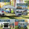 Coastrail Outdoor Car Canopy Sun Shade with Side-Wall, SUV Awning Car Rear Tent Portable Camping Shelter for Tent Campers, Sun Shelter Attach to Truck Van RV Jeep,Grey,Extra Large view 2