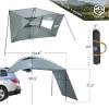 Coastrail Outdoor Car Canopy Sun Shade with Side-Wall, SUV Awning Car Rear Tent Portable Camping Shelter for Tent Campers, Sun Shelter Attach to Truck Van RV Jeep,Grey,Extra Large view 3
