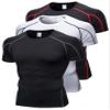3 Pack Men's Compression Shirts Short Sleeve Workout T-Shirt Cool Dry Undershirts Baselayer Sport Cool Shirt Running Tops view 1