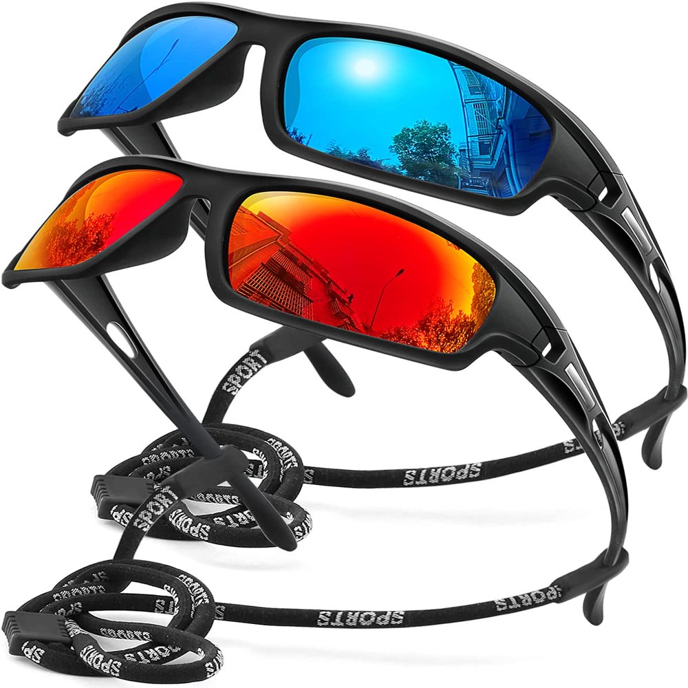 AWGSEE Polarized Sports Sunglasses for Men 100% UV Protection Wrap Around Unbreakable Sun Glasses for Fishing Driving