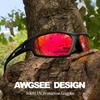 AWGSEE Polarized Sports Sunglasses for Men 100% UV Protection Wrap Around Unbreakable Sun Glasses for Fishing Driving view 2