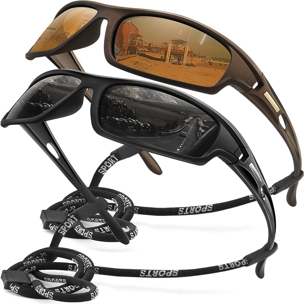 AWGSEE Polarized Sports Sunglasses for Men 100% UV Protection Wrap Around Unbreakable Sun Glasses for Fishing Driving