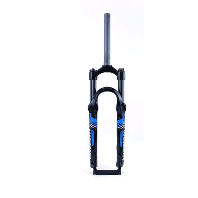 Jejy Black Mechanical Front Forks Aluminum Alloy 26/27.5/29 Inch Mountain Bike Shock Absorber Bicycle Fork Disc Brake Straight Tube (Color : Blue Label, Size : 26)