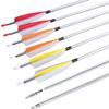 HNZMDY 30 Inch Archery Aluminum Arrows 500 Spine Hunting Target Practice Arrow with 100 Grain Removable Field 4" Turkey Feather for Recurve Bow & Compound Bow (12 pcs, Yellow) view 1