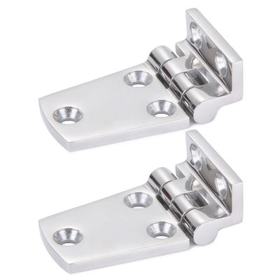 Atibin Hardware Deck Marine Hinge Boat Mirror Stainless Steel Hinge Marine Heavy Polished Hatch Boat Hinges Offset SUS316 2.62 inch x 1.51 inch 2pcs
