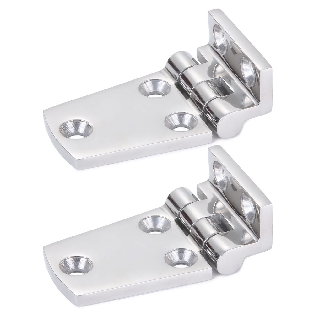 Atibin Hardware Deck Marine Hinge Boat Mirror Stainless Steel Hinge Marine Heavy Polished Hatch Boat Hinges Offset SUS316 2.62 inch x 1.51 inch 2pcs