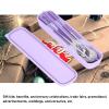 Chopstick Fork and Spoon Combo, Portable Utensil Set with Case Stainless Steel Cutlery Reusable Flatware for Picnic Camping (purple) view 4
