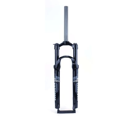 Jejy Black Mechanical Front Forks Aluminum Alloy 26/27.5/29 Inch Mountain Bike Shock Absorber Bicycle Fork Disc Brake Straight Tube (Color : Grey Label, Size : 27.5)