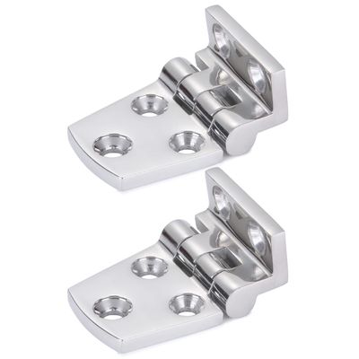 Atibin Hardware Deck Marine Hinge Boat Mirror Stainless Steel Hinge Marine Heavy Polished Hatch Boat Hinges Offset SUS316 2.12 inch x 1.51 inch 2pcs