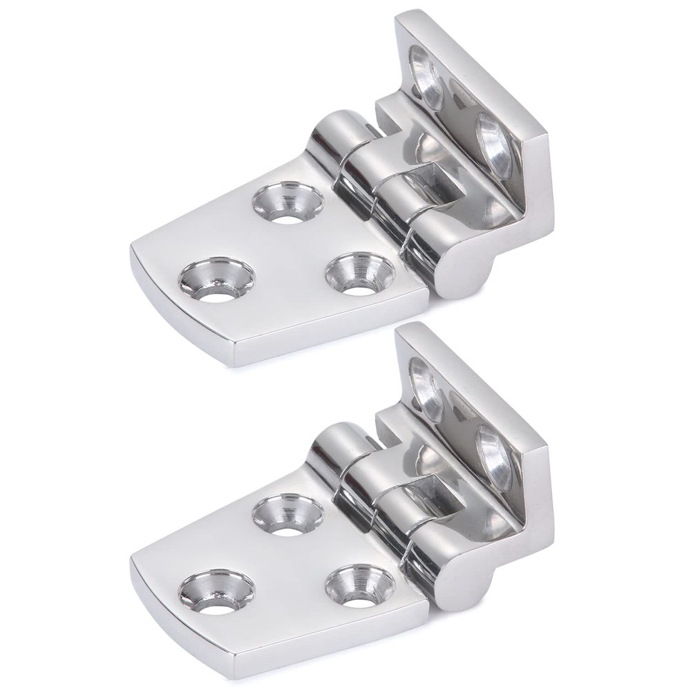 Atibin Hardware Deck Marine Hinge Boat Mirror Stainless Steel Hinge Marine Heavy Polished Hatch Boat Hinges Offset SUS316 2.12 inch x 1.51 inch 2pcs