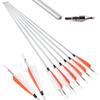 HNZMDY 30 Inch Archery Aluminum Arrows 500 Spine Hunting Target Practice Arrow with 100 Grain Removable Field 4" Turkey Feather for Recurve Bow & Compound Bow (12 pcs, Orange) view 2