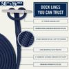 RainierSupplyCo Dock Lines - Boat Rope for Docking with Loop - 50 ft x 5/8 Inch Premium Double Braided Nylon Marine Rope - Mooring Line with 18" Eyelet - Boat Accessories - Navy Blue view 2