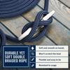 RainierSupplyCo Dock Lines - Boat Rope for Docking with Loop - 50 ft x 5/8 Inch Premium Double Braided Nylon Marine Rope - Mooring Line with 18" Eyelet - Boat Accessories - Navy Blue view 3