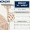 RainierSupplyCo Dock Lines - Boat Rope for Docking with Loop - 50 ft x 5/8 Inch Premium Double Braided Nylon Marine Rope - Mooring Line with 18" Eyelet - Boat Accessories - White Gold view 2