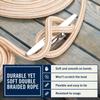 RainierSupplyCo Dock Lines - Boat Rope for Docking with Loop - 50 ft x 5/8 Inch Premium Double Braided Nylon Marine Rope - Mooring Line with 18" Eyelet - Boat Accessories - White Gold view 3