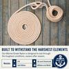 RainierSupplyCo Dock Lines - Boat Rope for Docking with Loop - 30 ft x 3/4 Inch Premium Double Braided Nylon Marine Rope - Mooring Line with 18" Eyelet - Boat Accessories - White Gold view 4