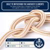 RainierSupplyCo Boat Anchor Rope - Double Braided Marine Rope Anchor Line - 100 ft x 3/8 Inch Nylon Boating Line with 316 Stainless Steel Thimble and Heavy Duty Marine Grade Bow Shackle - White/Gold view 4
