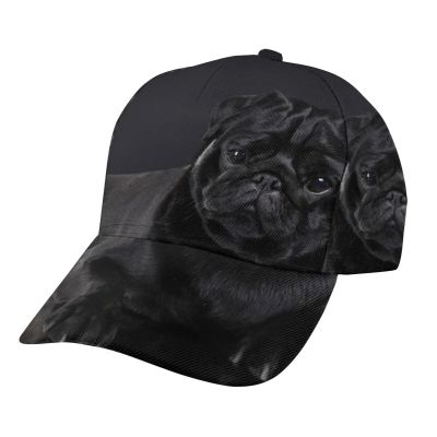 Baseball Cap Adjustable Funny A Pug On A Black Caps Classic Fashion Print Twill Trucker Hats for Women Men Girl Boy One Size