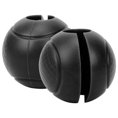 Alvinlite Dumbbell Adapter Balls, 2PCS Silicone Barbell Grips Round Thick Adapter Balls Barbell Grip Hand Wrap Ball (Black)