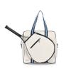 Ame & Lulu New Hamptons Tennis Tour Bag - Removable Adjustable Straps - Exterior Pocket Fits Two Racquets - Two Tone Blue view 1