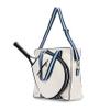 Ame & Lulu New Hamptons Tennis Tour Bag - Removable Adjustable Straps - Exterior Pocket Fits Two Racquets - Two Tone Blue view 2