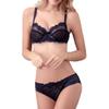 Sencylife Sheer Lace See Through Bras for Women Sexy Transparent Unlined Underwire Bra and Panty Set Blue 36B view 2