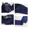Sencylife Sheer Lace See Through Bras for Women Sexy Transparent Unlined Underwire Bra and Panty Set Blue 36B view 4