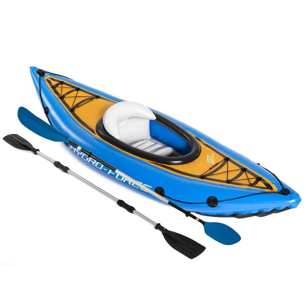 AB Tools Upgraded Cove Champion Inflatable Kayak with Sports Paddle Canoe Boat Single