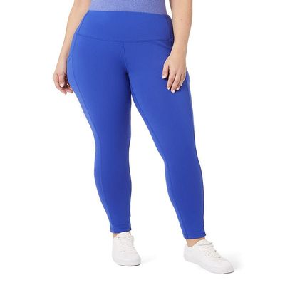 32 Degrees Womens High Waist Yoga Pants with Pockets | Workout Athletic Leggings, Bluing, Medium