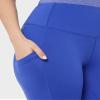 32 Degrees Womens High Waist Yoga Pants with Pockets | Workout Athletic Leggings, Bluing, Medium view 3