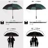 Baraida Golf Umbrella Large 62/68/72 Inch, Extra Large Oversize Double Canopy Vented Windproof Waterproof Umbrella, Automatic Open Golf Umbrella for Men and Women and Family.(62 inch,Green/Black) view 2