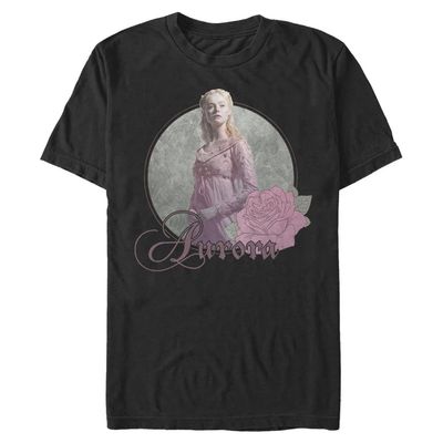 Disney Big & Tall Maleficent Aurora Circle Men's Tops Short Sleeve Tee Shirt, Black, 4X-Large
