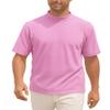 Akwa Mens Mock Turtleneck T-Shirt Lightweight Moisture Wicking Short Sleeve for Golf Work Layering Shirt Breathable Made in USA Pink view 1