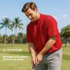 Akwa Mens Mock Turtleneck T-Shirt Lightweight Moisture Wicking Short Sleeve for Golf Work Layering Shirt Breathable Made in USA Pink view 2