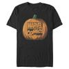 Marvel Big & Tall Classic Logo Pumpkin Men's Tops Short Sleeve Tee Shirt, Black, Large view 1
