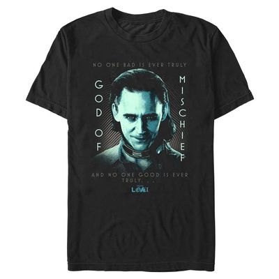 Marvel Big & Tall Loki Good vs Evil Men's Tops Short Sleeve Tee Shirt, Black, 4X-Large