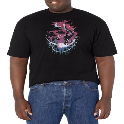 Marvel Big & Tall Classic Gwen Thwips Men's Tops Short Sleeve Tee Shirt, Black, Large