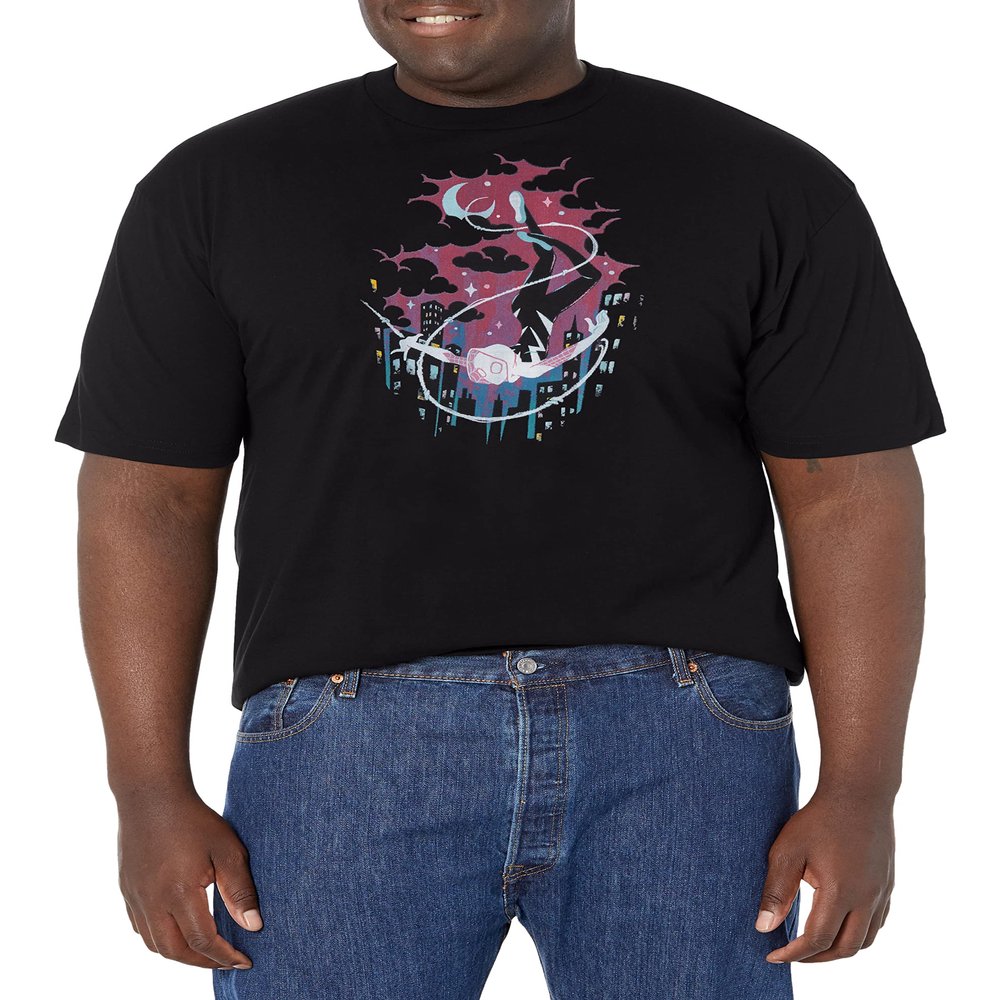 Marvel Big & Tall Classic Gwen Thwips Men's Tops Short Sleeve Tee Shirt, Black, Large
