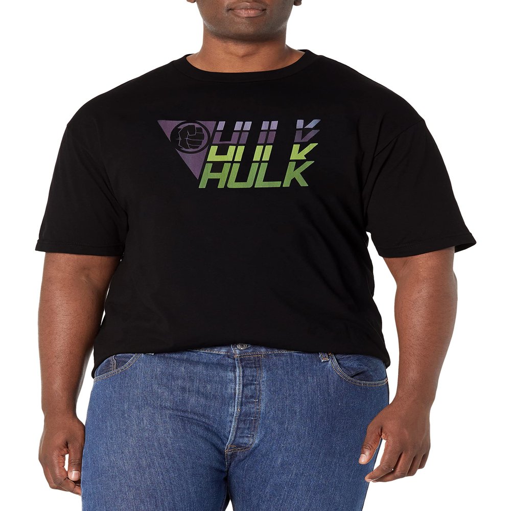 Marvel Big & Tall Classic Hulk Sport Men's Tops Short Sleeve Tee Shirt, Black, XX-Large