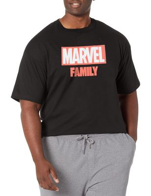 Marvel Big & Tall Classic Family Men's Tops Short Sleeve Tee Shirt, Black, X-Large