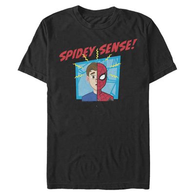 Marvel Big & Tall Spidey Sense Men's Tops Short Sleeve Tee Shirt, Black, 4X-Large